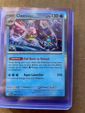 Pokemon Clawitzer Holo Blue Aqua Launcher Trading Card